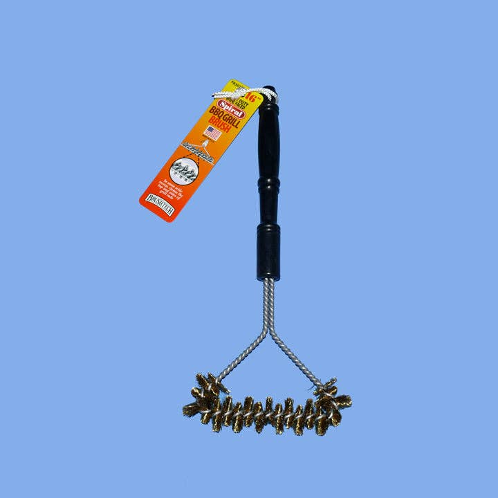 16" SPIRAL WIDE FACED BBQ GRILL BRUSH